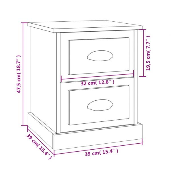 Nachttisch Grau Sonoma 39x39x47,5 cm Holzwerkstoff