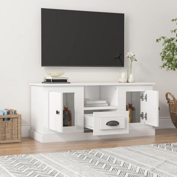 TV-Schrank Hochglanz-Weiß 100x35,5x45 cm Holzwerkstoff