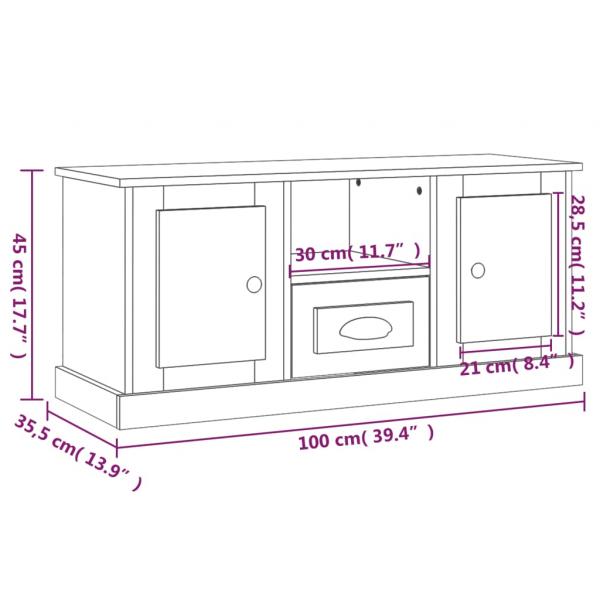 TV-Schrank Grau Sonoma 100x35,5x45 cm Holzwerkstoff