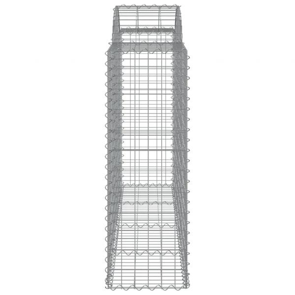 Gabionen mit Hochbogen 2 Stk. 200x50x120/140cm Verzinktes Eisen