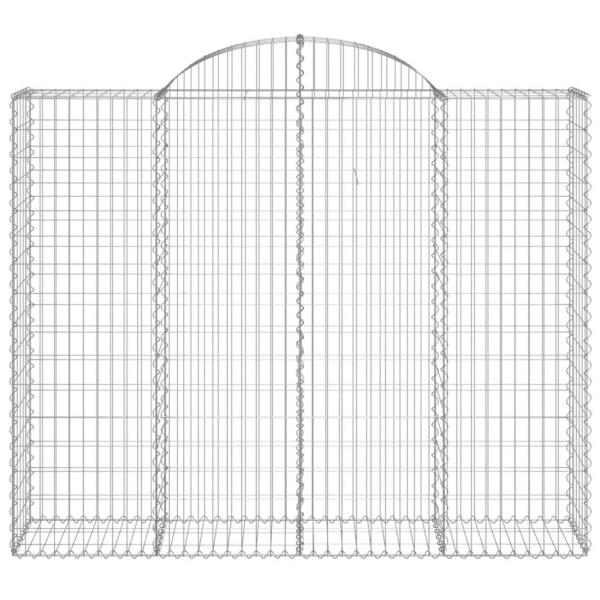 Gabionen mit Hochbogen 2 Stk. 200x50x160/180cm Verzinktes Eisen