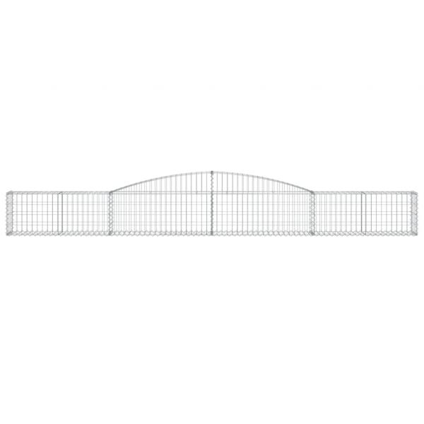 Gabionen mit Hochbogen 4 Stk. 400x30x40/60 cm Verzinktes Eisen