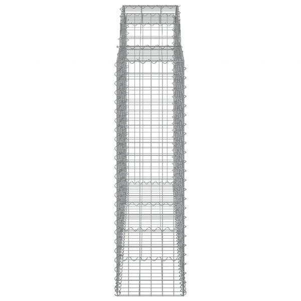 Gabionen mit Hochbogen 2 Stk. 200x50x140/160cm Verzinktes Eisen