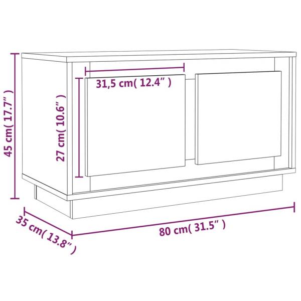 TV-Schrank Hochglanz-Weiß 80x35x45 cm Holzwerkstoff