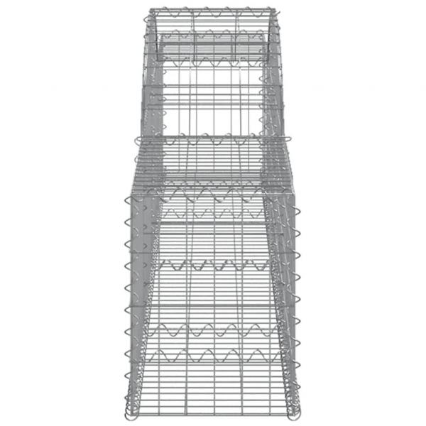 Gabionen mit Hochbogen 4 Stk. 300x30x40/60 cm Verzinktes Eisen