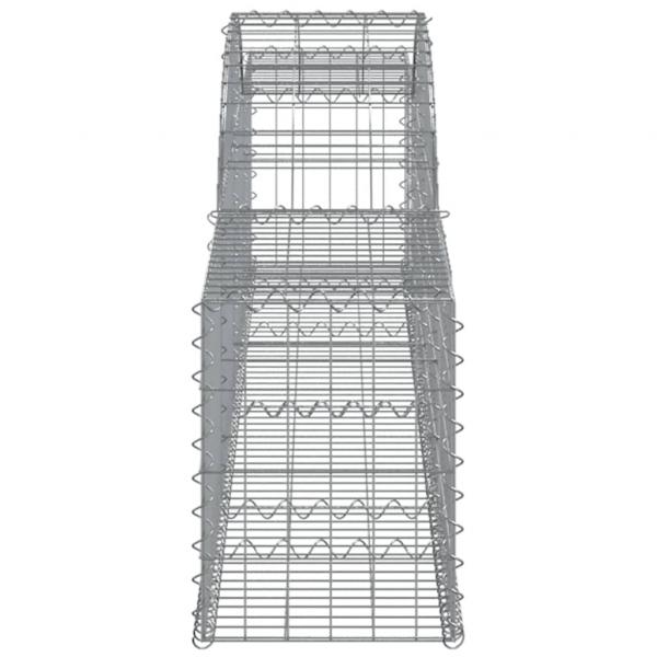 Gabionen mit Hochbogen 3 Stk. 300x30x40/60 cm Verzinktes Eisen