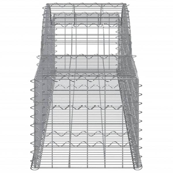 Gabionen mit Hochbogen 4 Stk. 300x50x40/60 cm Verzinktes Eisen