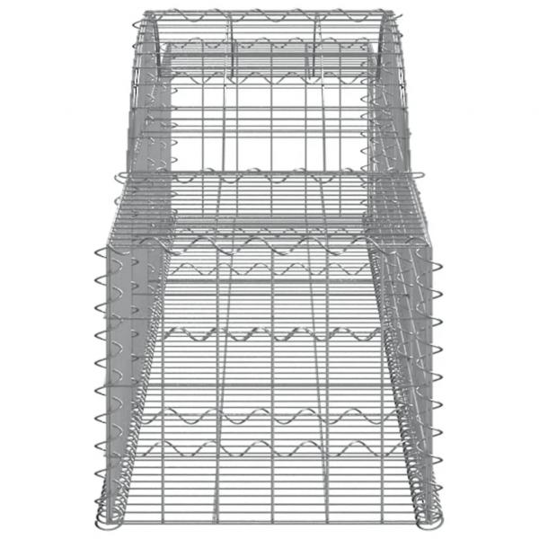 Gabionen mit Hochbogen 8 Stk. 300x50x40/60 cm Verzinktes Eisen