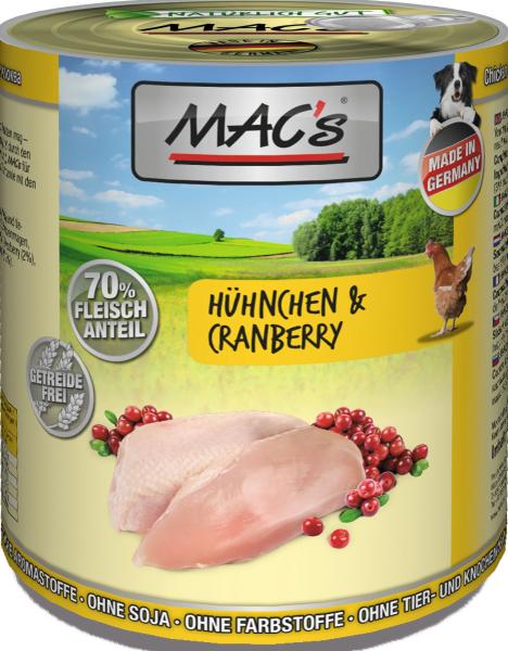 ARDEBO.de MACs Dog Hühnchen & Cranberry 800g