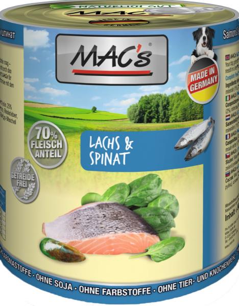 ARDEBO.de MACs Dog Lachs Rind & Spinat 800g