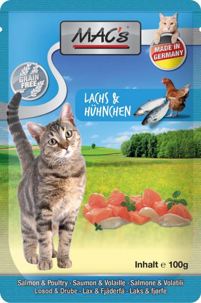 ARDEBO.de MACs Cat Pouch Pack Lachs & Huhn 100g