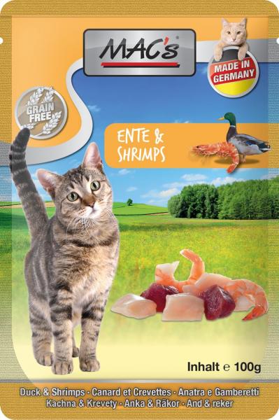 ARDEBO.de MACs Cat Pouch Pack Huhn, Ente & Shrimps 100g