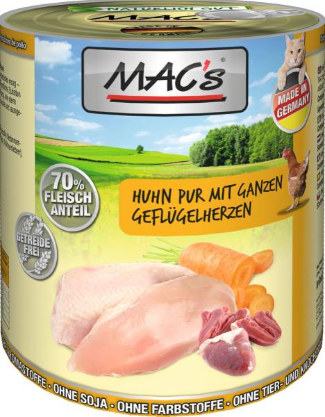 ARDEBO.de MACs Cat Huhn Pur mit ganzen Herzen 800g