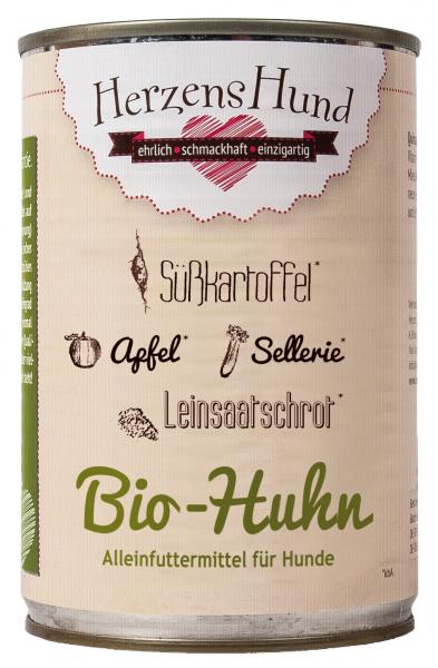 ARDEBO.de Herzenshund Bio Huhn mit Bio Gemüse 400g 