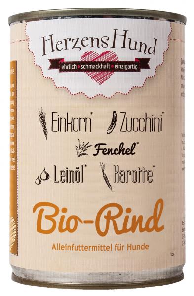 ARDEBO.de Herzenshund Bio Rind mit Bio Gemüse 400g 