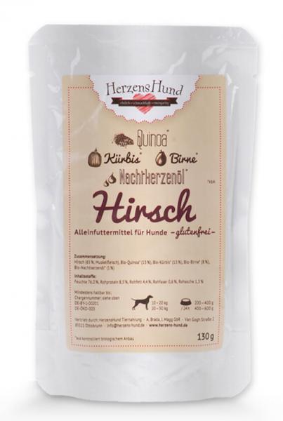 ARDEBO.de Herzenshund Hirsch mit Bio Quinoa 130g 