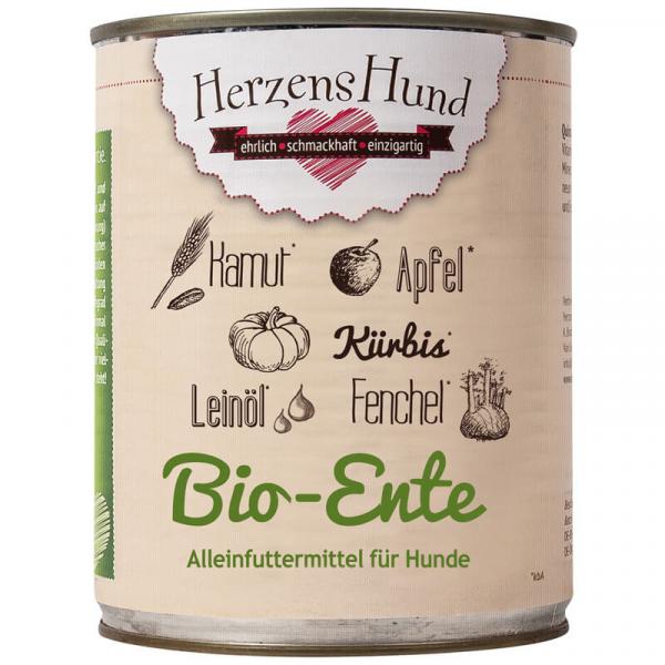 ARDEBO.de Herzenshund Bio-Ente mit Bio-Gemüse 800g 