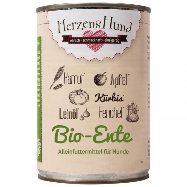 ARDEBO.de Herzenshund Bio-Ente mit Bio-Gemüse 400g 