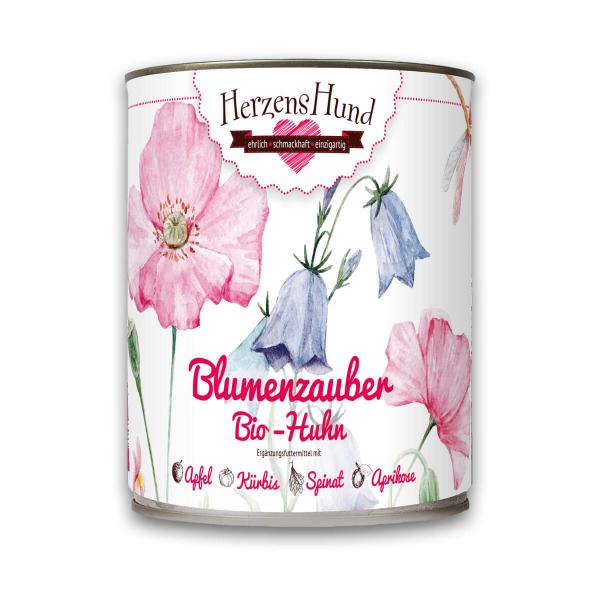 ARDEBO.de Herzenshund Blumenzauber mit Bio Huhn 800g