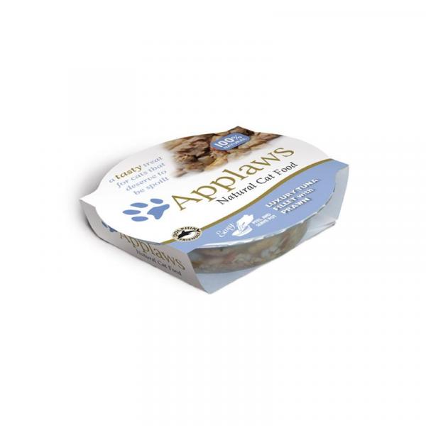 ARDEBO.de Applaws Cat Nassfutter Thunfischfilet und Garnelen 60 g