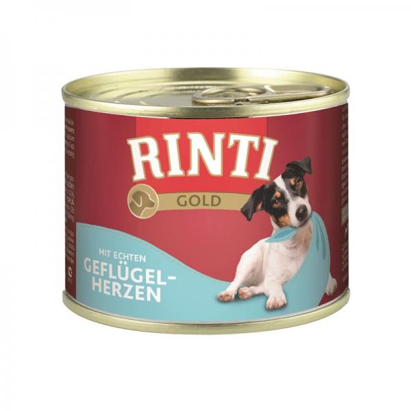 ARDEBO.de Rinti Dose Gold mit Geflügelherzen 185 g