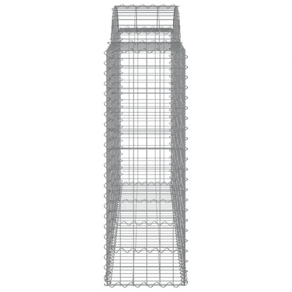 Gabionen mit Hochbogen 11Stk. 200x50x120/140cm Verzinktes Eisen