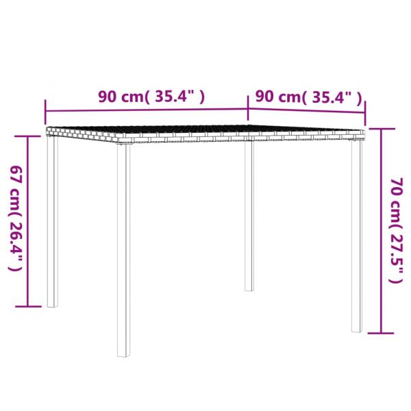 2-tlg. Garten-Essgruppe mit Kissen Schwarz Poly Rattan