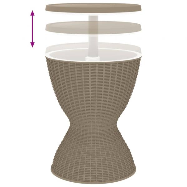 3-in-1 Tisch mit Eiskühler Hellbraun Polypropylen