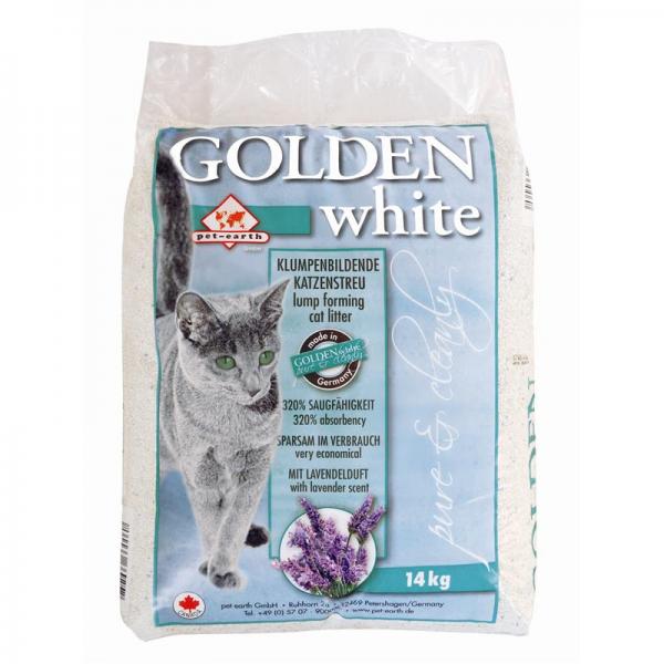 ARDEBO.de Golden grey White Katzenstreu mit Lavendelduft 14kg