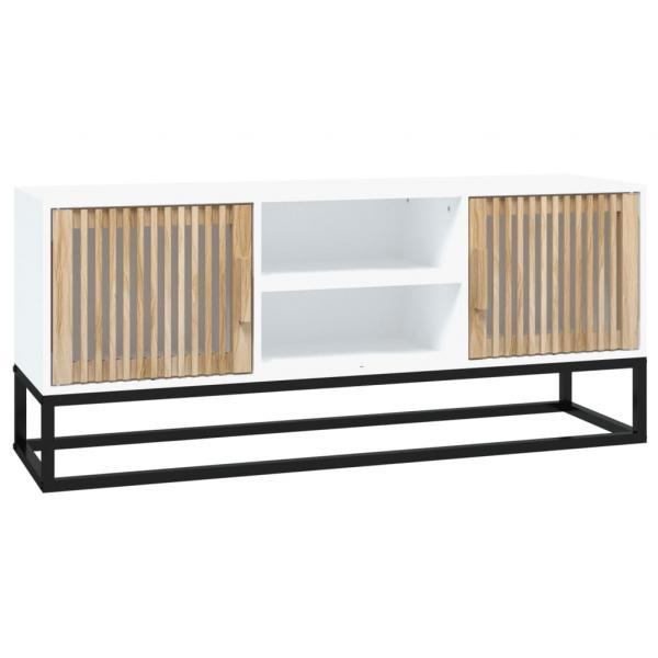 TV-Schrank Weiß 105x30x45 cm Holzwerkstoff und Eisen