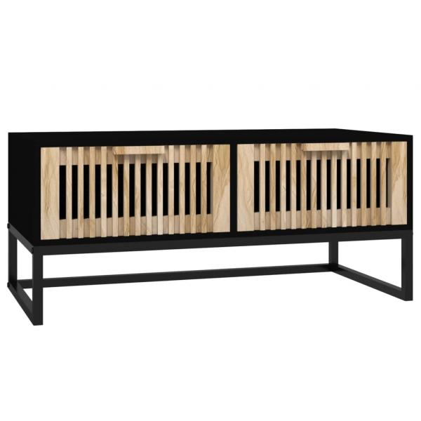 Couchtisch Schwarz 80x40x35 cm Holzwerkstoff und Eisen