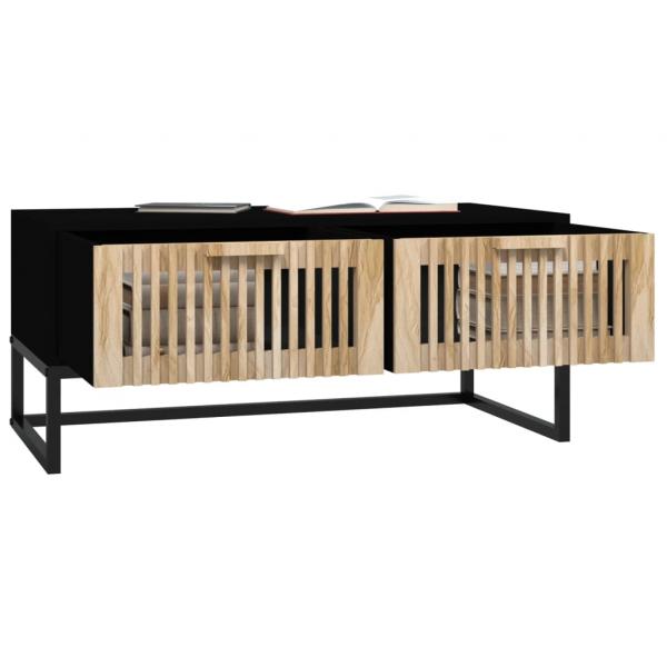 Couchtisch Schwarz 80x40x35 cm Holzwerkstoff und Eisen