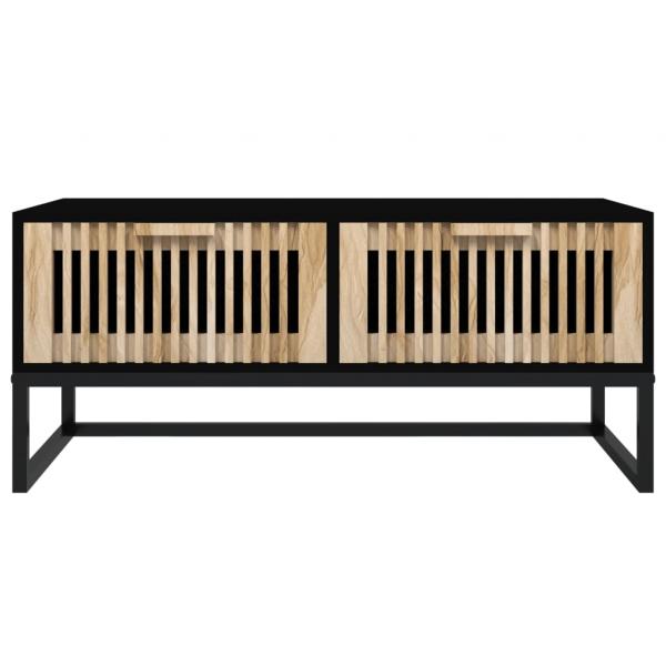 Couchtisch Schwarz 80x40x35 cm Holzwerkstoff und Eisen