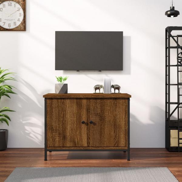 ARDEBO.de - TV-Schrank mit Türen Braun Eiche 60x35x45 cm Holzwerkstoff