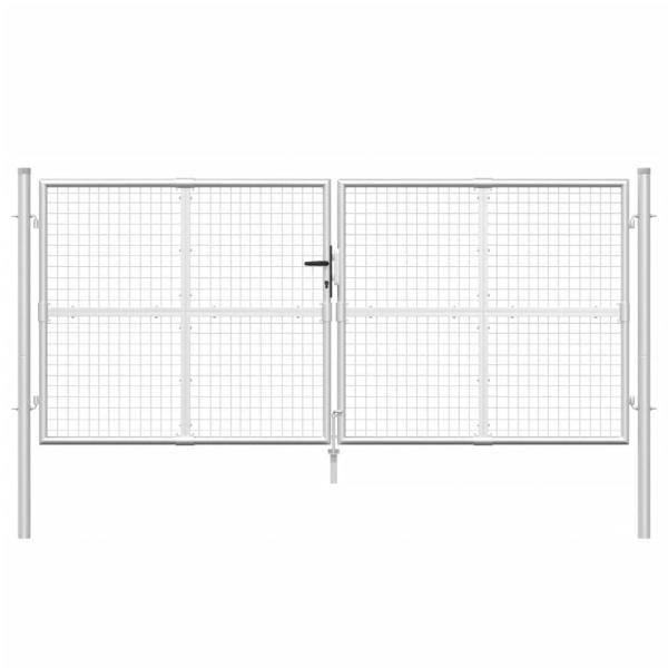 Mesh-Gartentor Silbern 300x175 cm Verzinkter Stahl