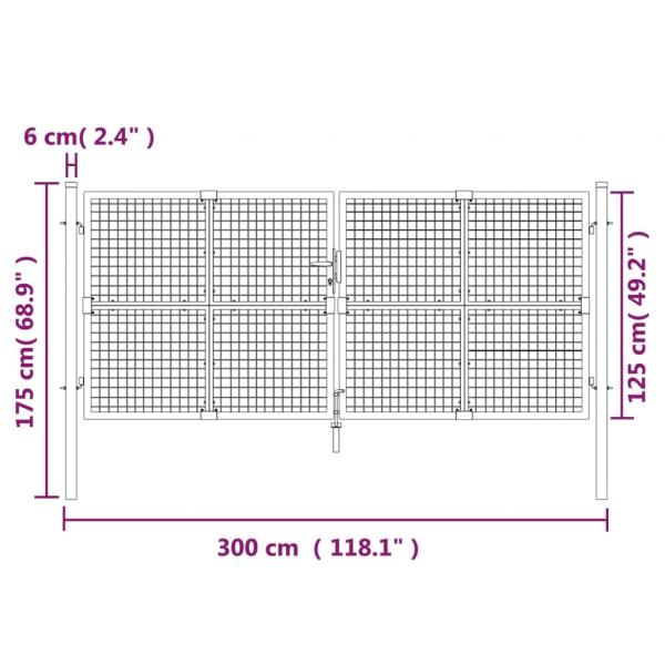 Mesh-Gartentor Silbern 300x175 cm Verzinkter Stahl