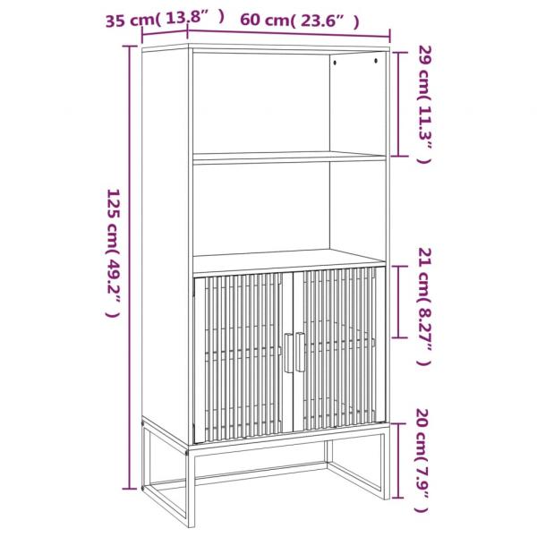 Highboard Weiß 60x35x125 cm Holzwerkstoff