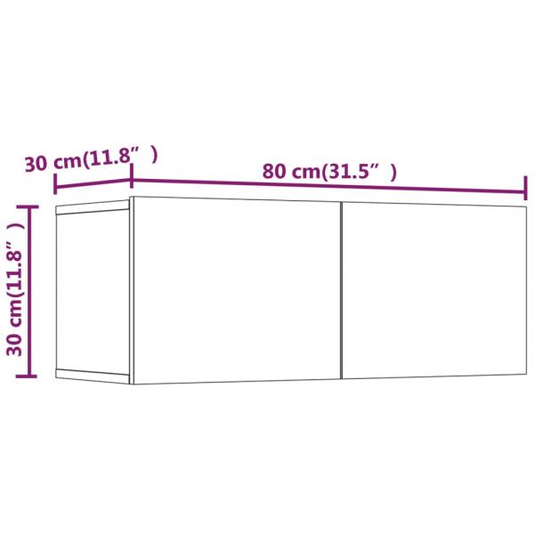 6-tlg. TV-Schrank-Set Schwarz Holzwerkstoff