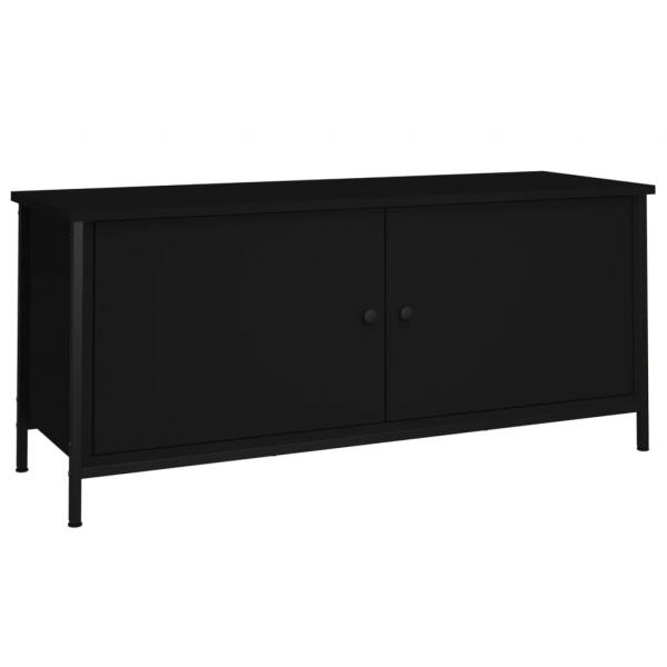 TV-Schrank mit Türen Schwarz 102x35x45 cm Holzwerkstoff