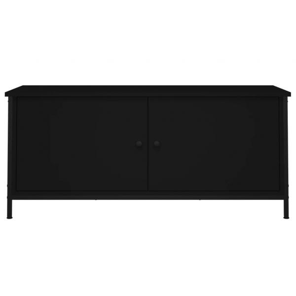 TV-Schrank mit Türen Schwarz 102x35x45 cm Holzwerkstoff