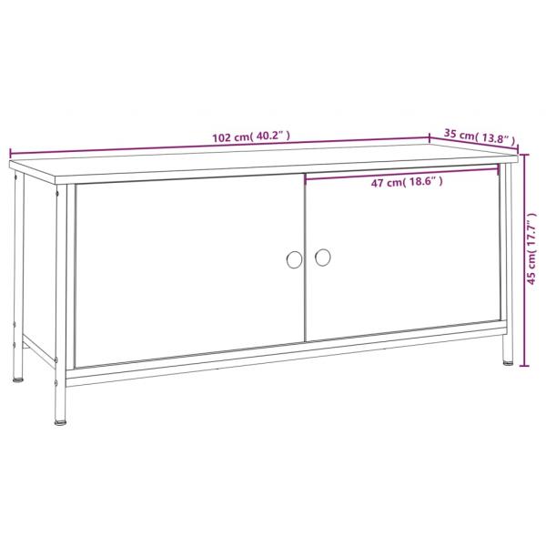 TV-Schrank mit Türen Schwarz 102x35x45 cm Holzwerkstoff