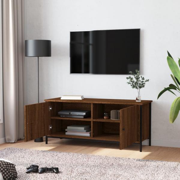 TV-Schrank mit Türen Braun Eiche 102x35x45cm Holzwerkstoff