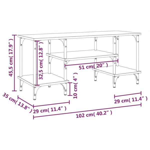 TV-Schrank Schwarz 102x35x45,5 cm Holzwerkstoff