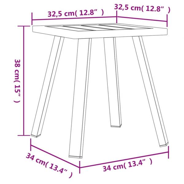 Gartentisch Anthrazit 34x34x38 cm Stahl