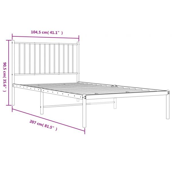 Bettgestell mit Kopfteil Metall Schwarz 100x200 cm