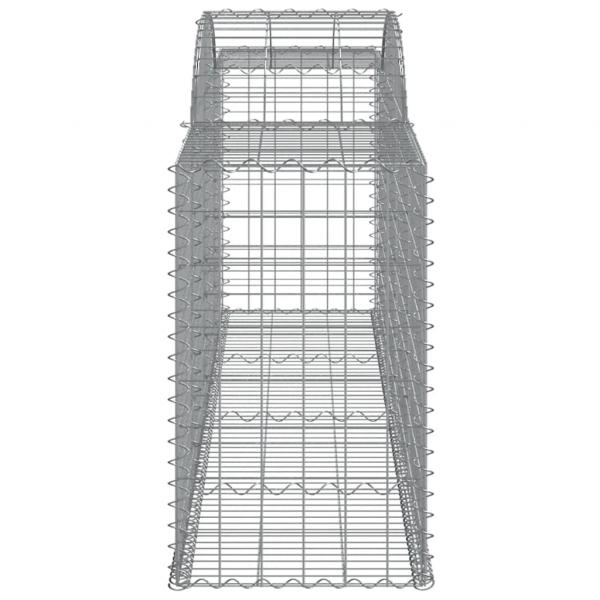 Gabionen mit Hochbogen 6 Stk. 300x50x80/100 cm Verzinktes Eisen