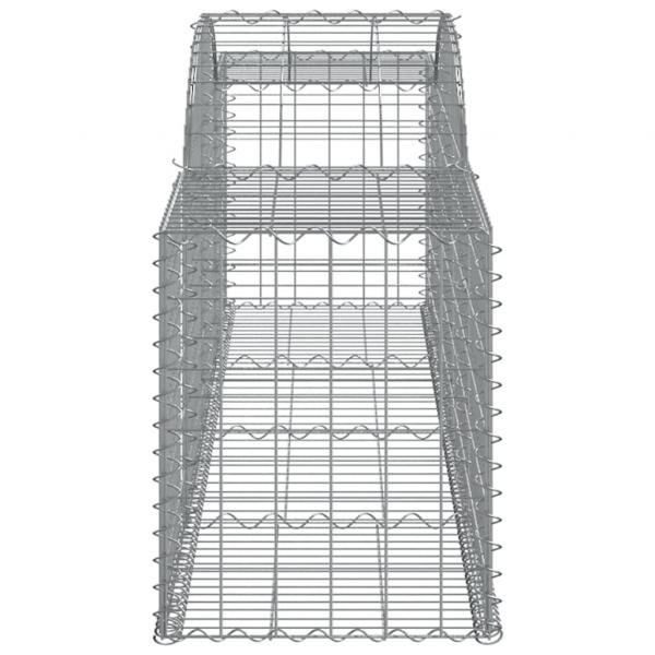 Gabionen mit Hochbogen 8 Stk. 300x50x60/80 cm Verzinktes Eisen