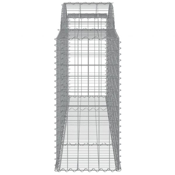 Gabionen mit Hochbogen 4 Stk. 300x50x100/120cm Verzinktes Eisen