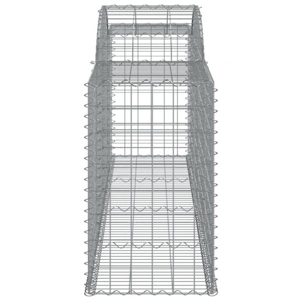 Gabionen mit Hochbogen 30 Stk. 300x50x80/100cm Verzinktes Eisen