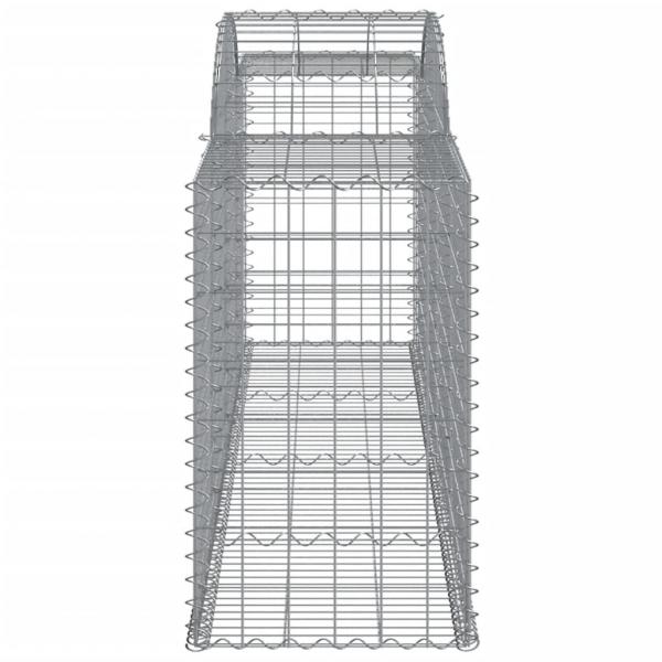 Gabionen mit Hochbogen 17 Stk. 300x50x80/100cm Verzinktes Eisen